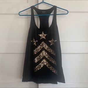 Express Sequin Chevron Racerback Top